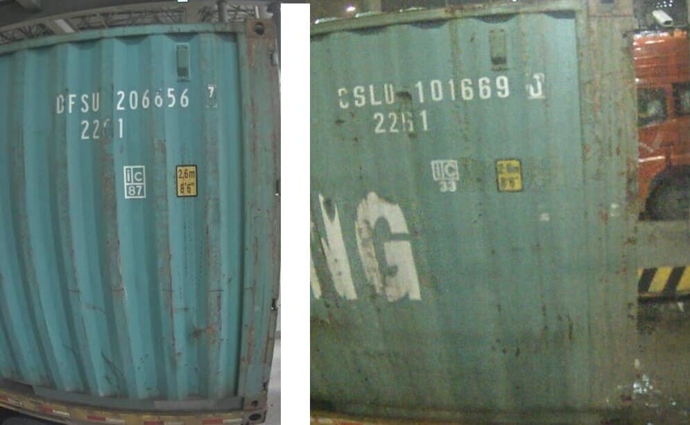 Container Number Wear and Tear